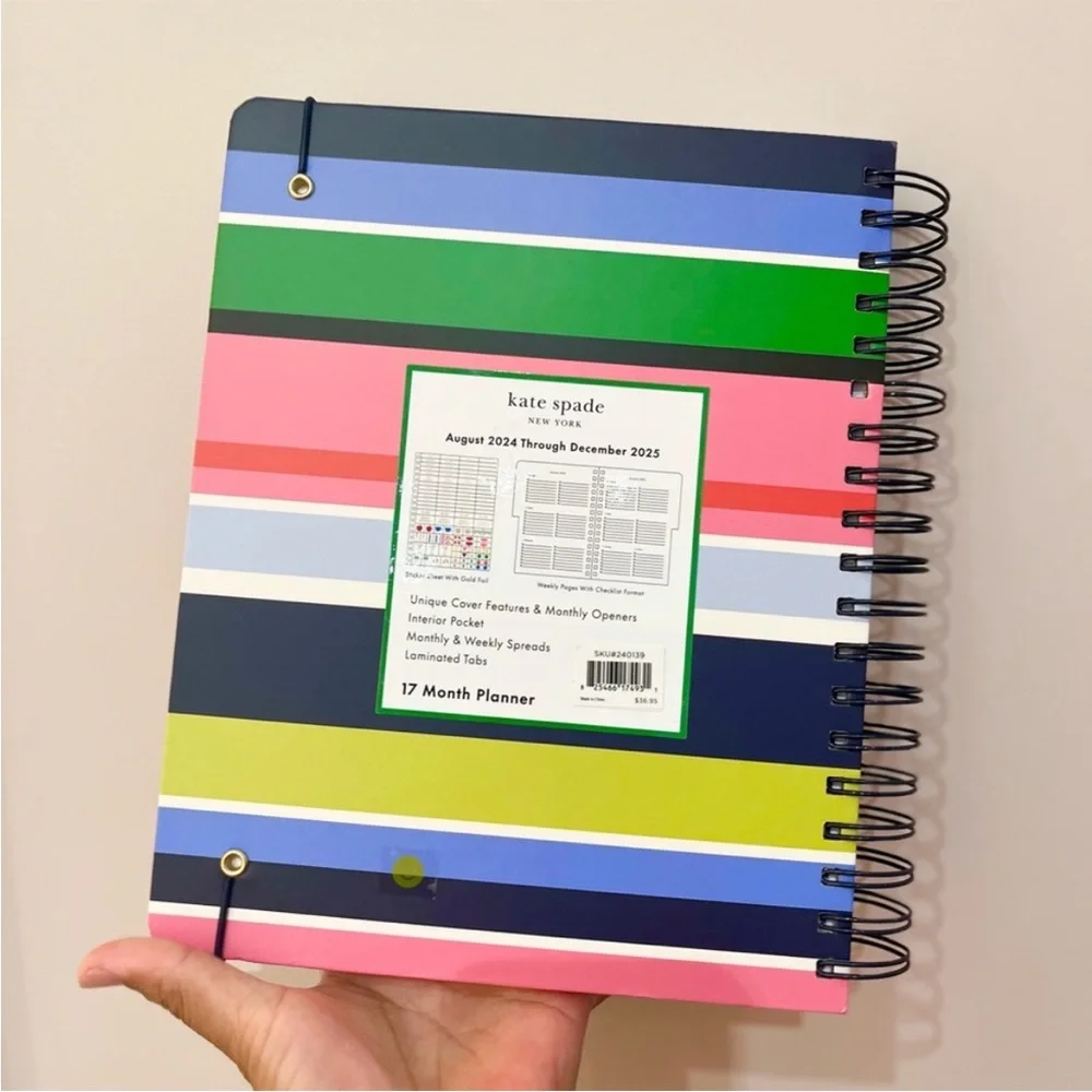 Kate Spade Sunny Day Stripe 2024-25 17-month Mega Planner # K240139